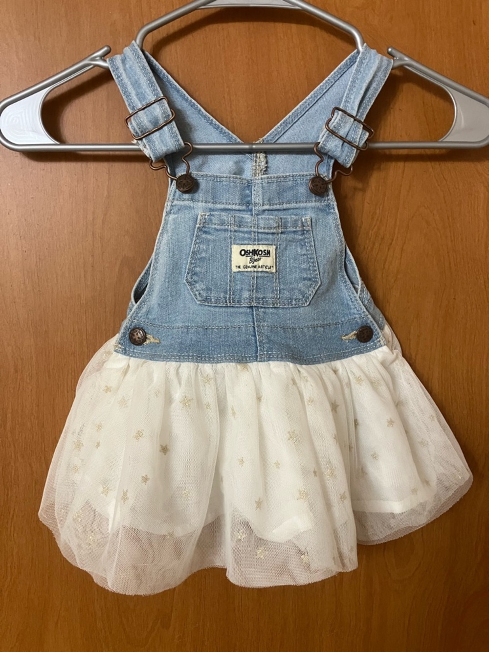 Osh Kosh B'Gosh Baby Girls Bib Overall Tulle Dress Size 12 Month
